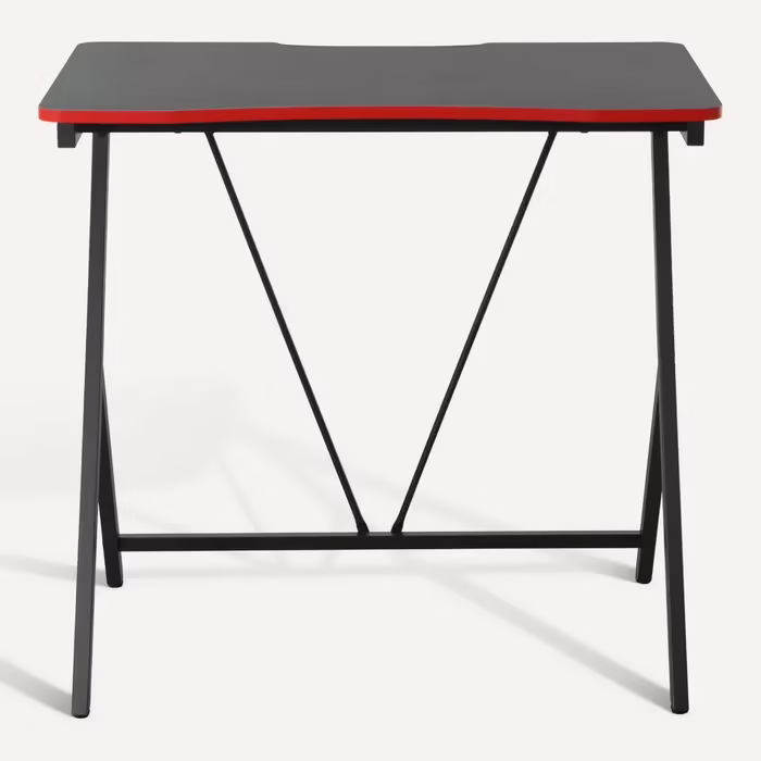 Bureau de gamer rouge et noir